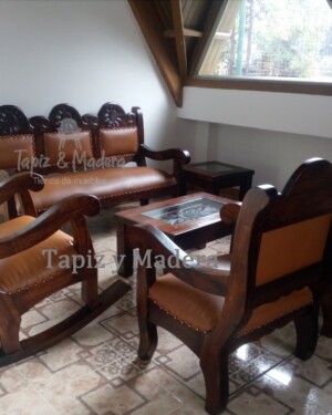 Sala Emily en Madera y cuero de Baqueta
