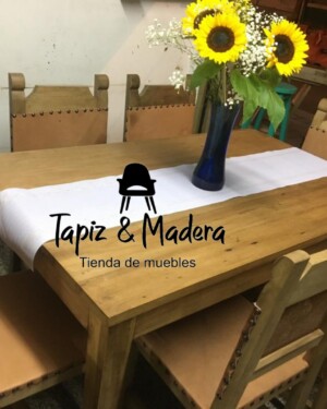 Comedor 6 puestos en madera tipo taburete