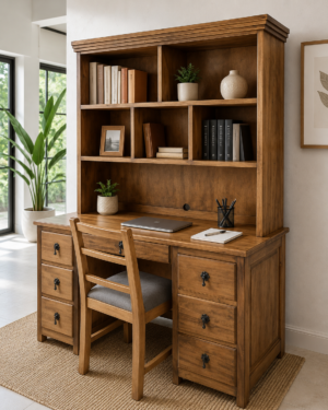 Escritorio Biblioteca Colonial en Madera Maciza
