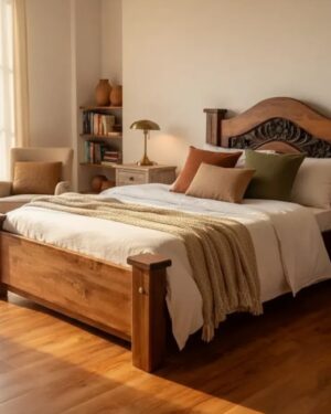 Cama en Madera Curva Rústica Colonial