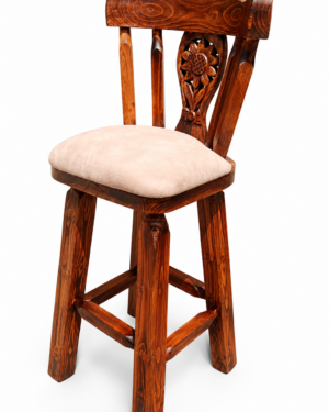 Butaca Alta Sofía en Madera Maciza | Diseño Rústico Artesanal | Tapiz & Madera