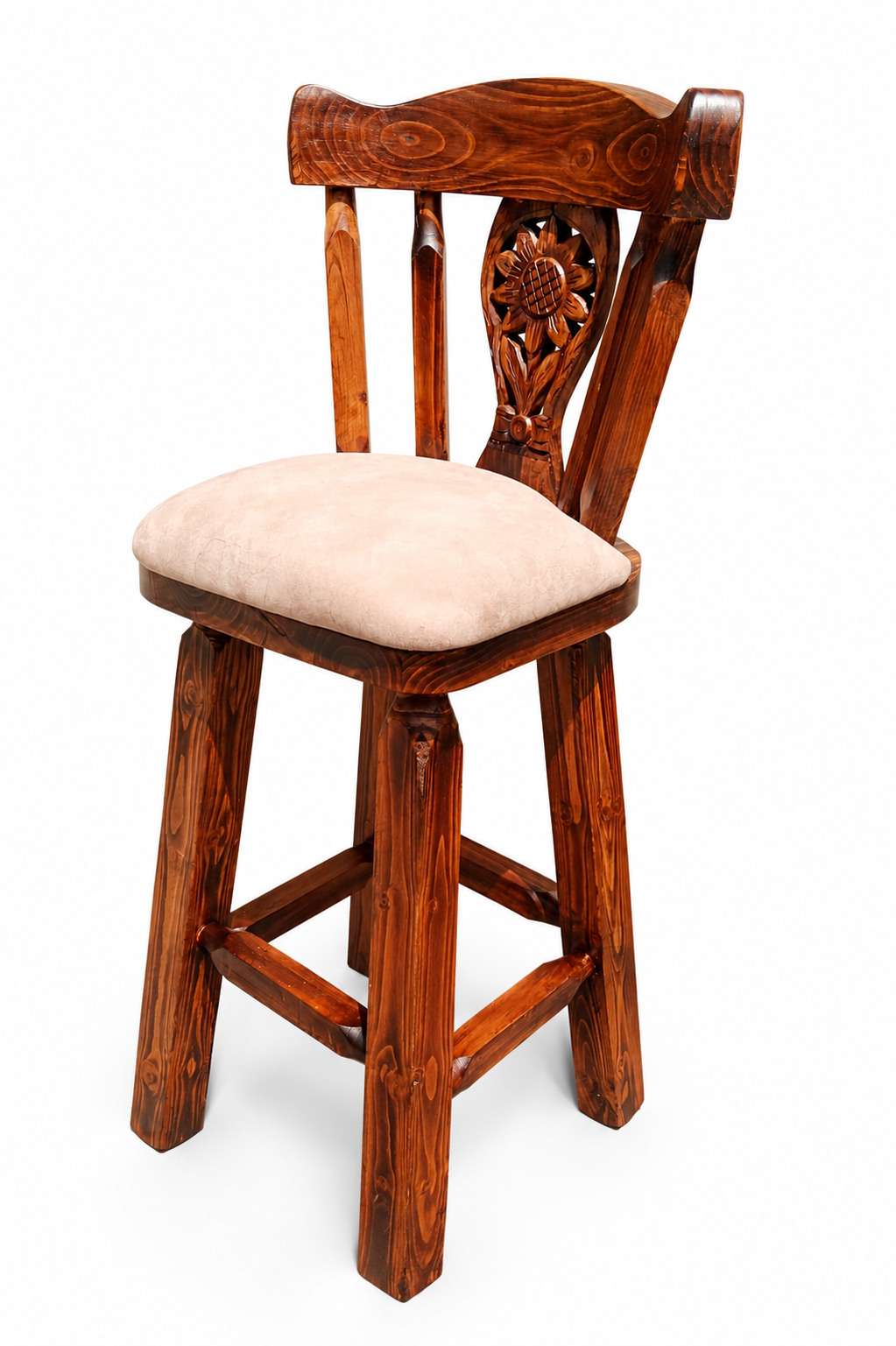 Butaca Alta Sofía en Madera Maciza | Diseño Rústico Artesanal | Tapiz & Madera