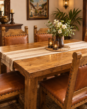 Comedor 6 puestos en madera tipo taburete