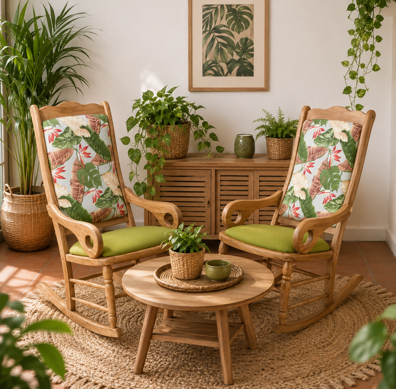 Silla Mecedora Momposina en Madera y Mimbre | Elegancia Artesanal | Tapiz y Madera - Imagen 2