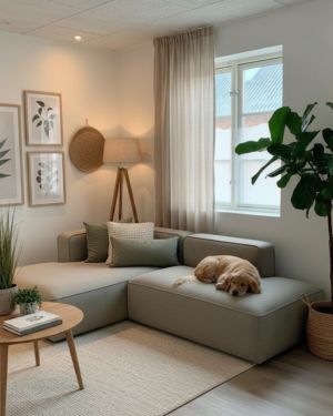 Sala en L Moderna Minimalista